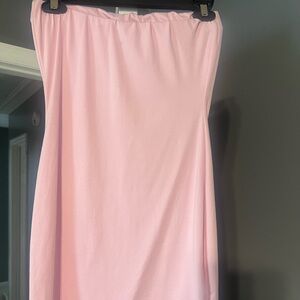 Elegant Pink Strapless Dress